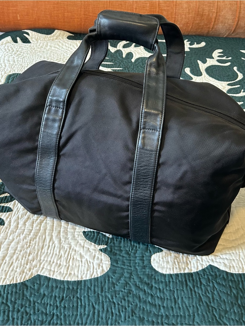 Authentic Tumi Black Men's Duffel Bag with Leather Trim